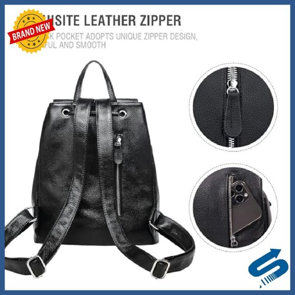 Genuine Leather Convertible Backpack Purse for Women Work Travel main image 5
